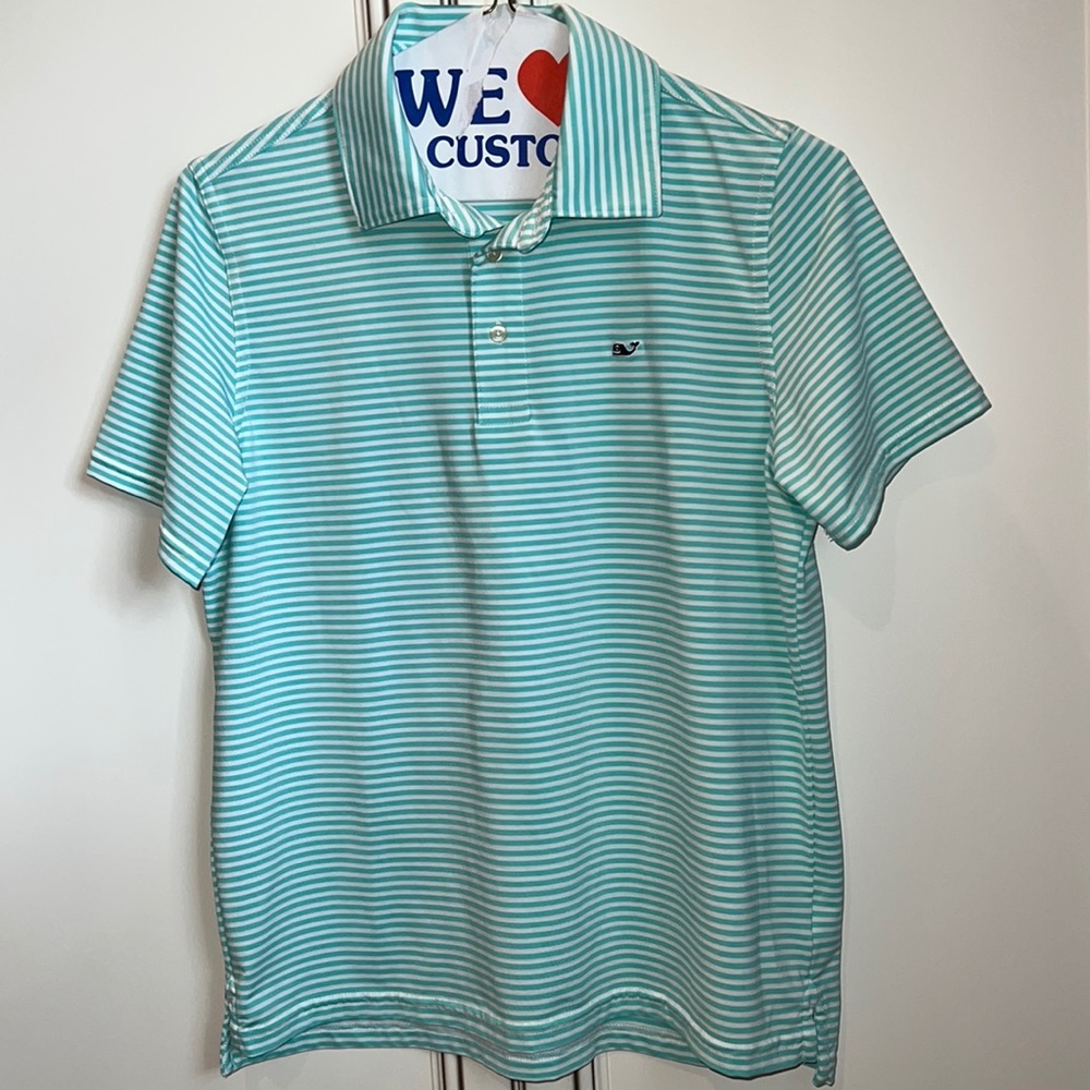 Vineyard Vines
St. Jean Stripe Sankaty Regular Fit Polo Shirt Boys size Large